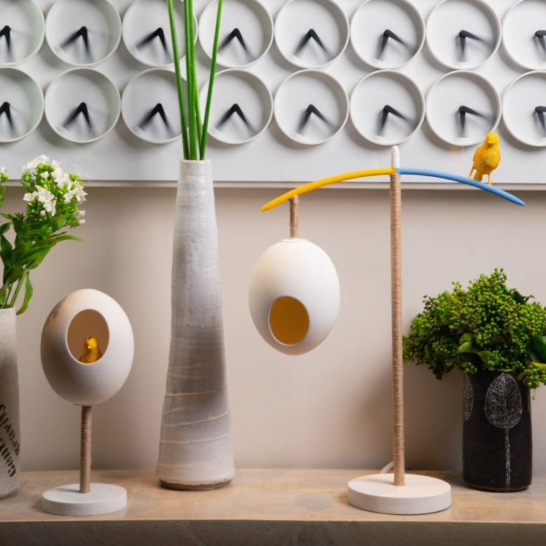 Sleepy Robin Table Lamp - Stucco Plaster White