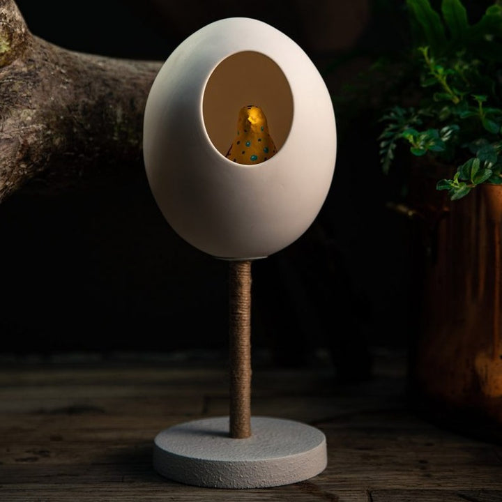 Funky Robin Table Lamp - Stucco Plaster White