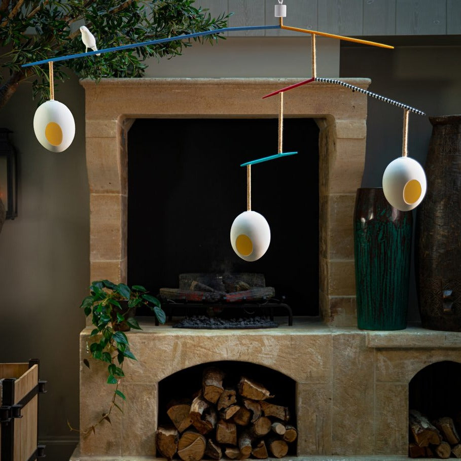 Rockin Robin Ceiling Light - Stucco Plaster White