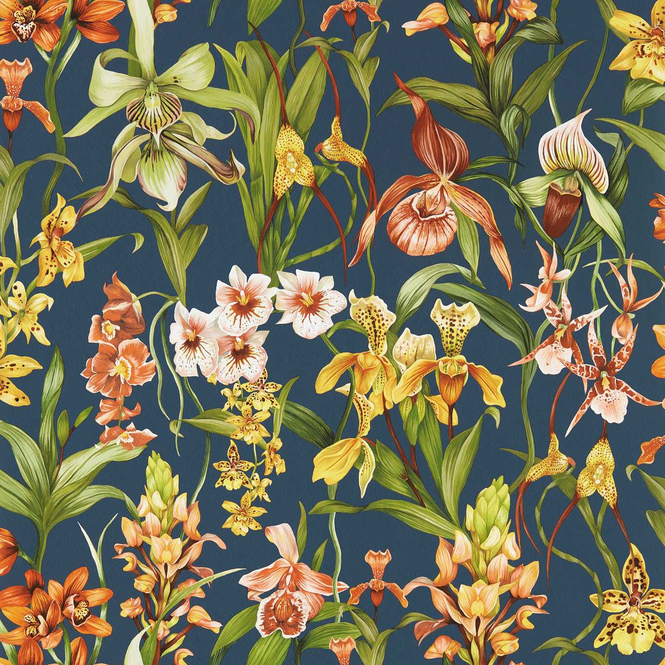 Kalina Wallcovering - Midnight / Baked Terracotta / Nectar