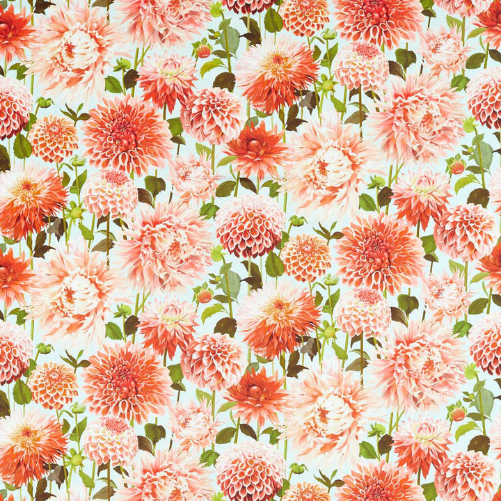Dahlia - Coral / Fig Leaf / Sky