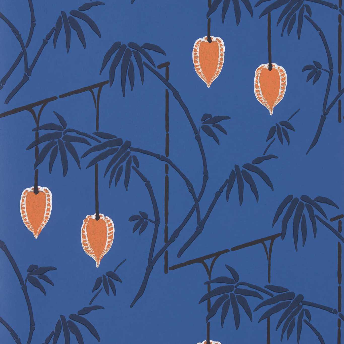 Kimiko Wallpaper - Majorelle / Clementine