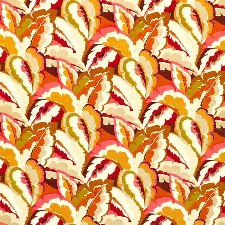 Calathea Fabric - Amber Light / Brazilian Rosewood / Pomegranate / Shiitake