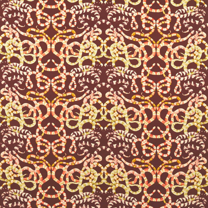 Serpenti Velvet Fabric - Brazilian Rosewood / Grounded / Amber Light