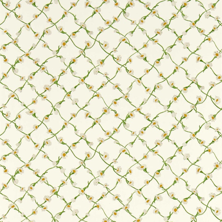 Daisy Trellis Wallcovering - Emerald / Pearl
