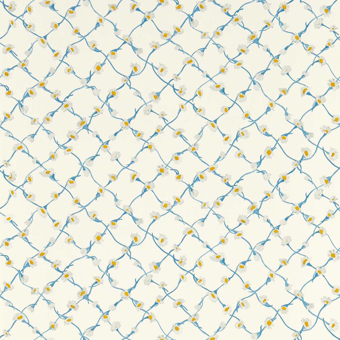 Daisy Trellis Wallcovering - Lapis / Pearl