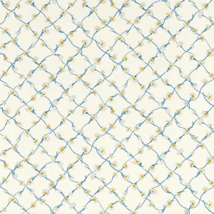 Daisy Trellis Wallcovering - Lapis / Pearl