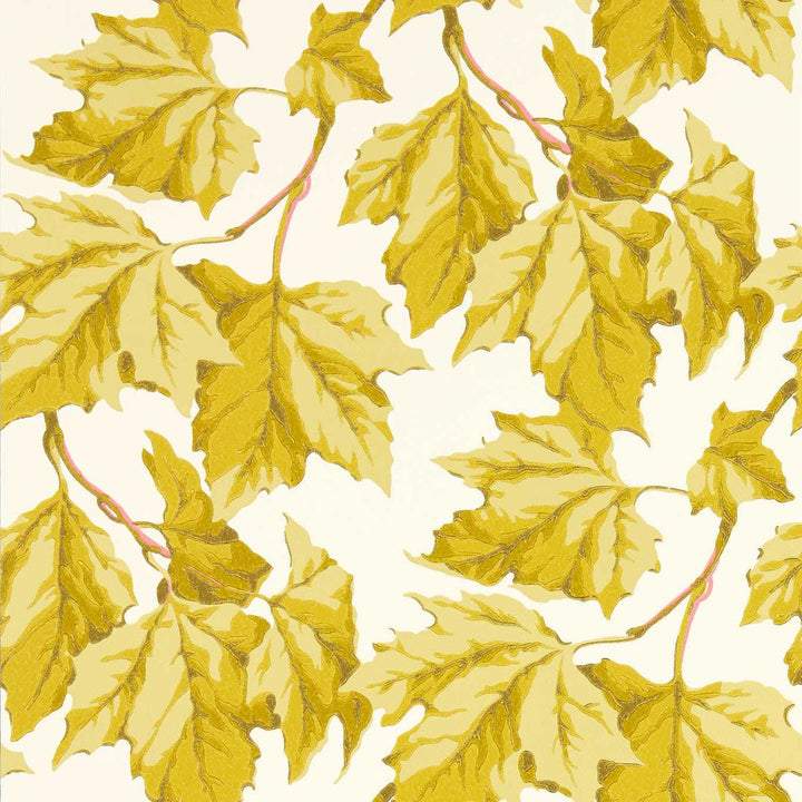 Dappled Leaf Wallcovering - Citrine