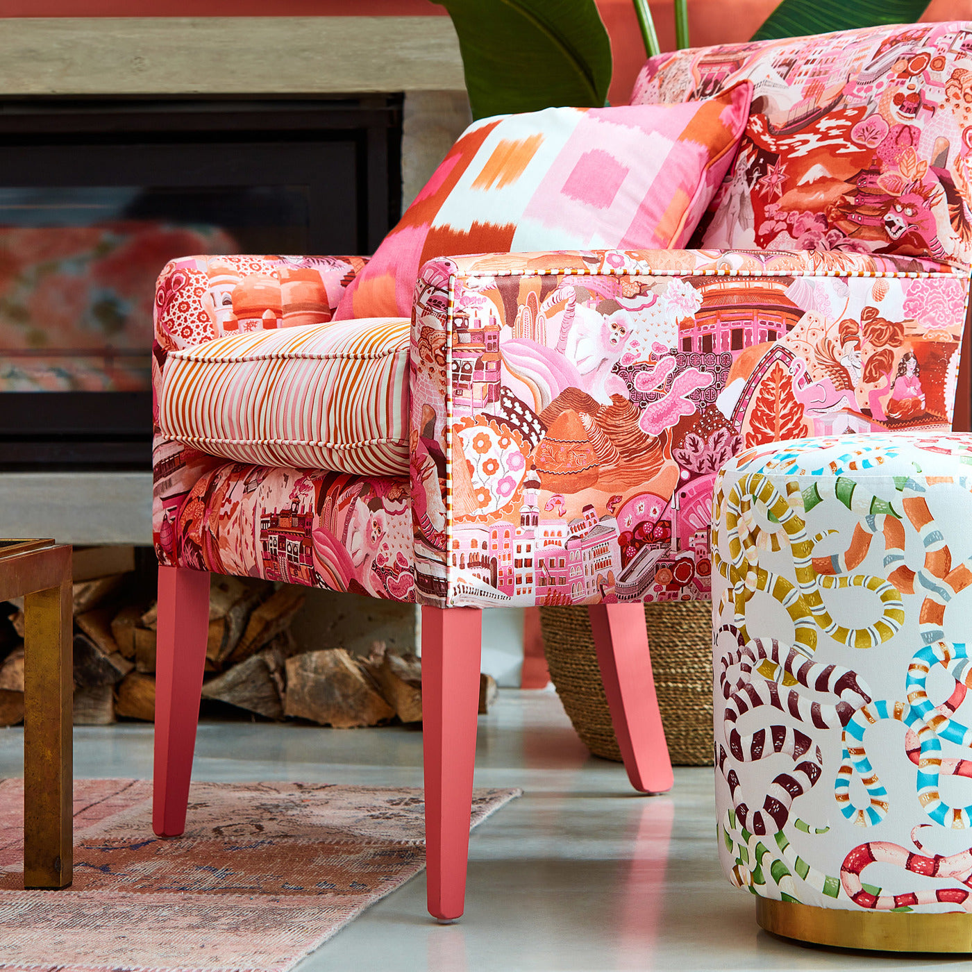 Shiruku Fabric - Emerald / Forest / Silver Willow