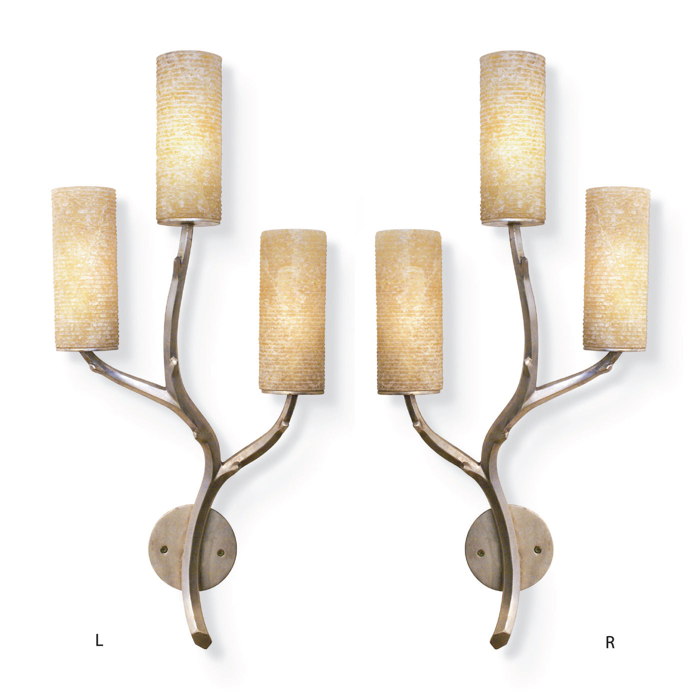 Hewn Sconce With Onyx Shades - 3 Light
