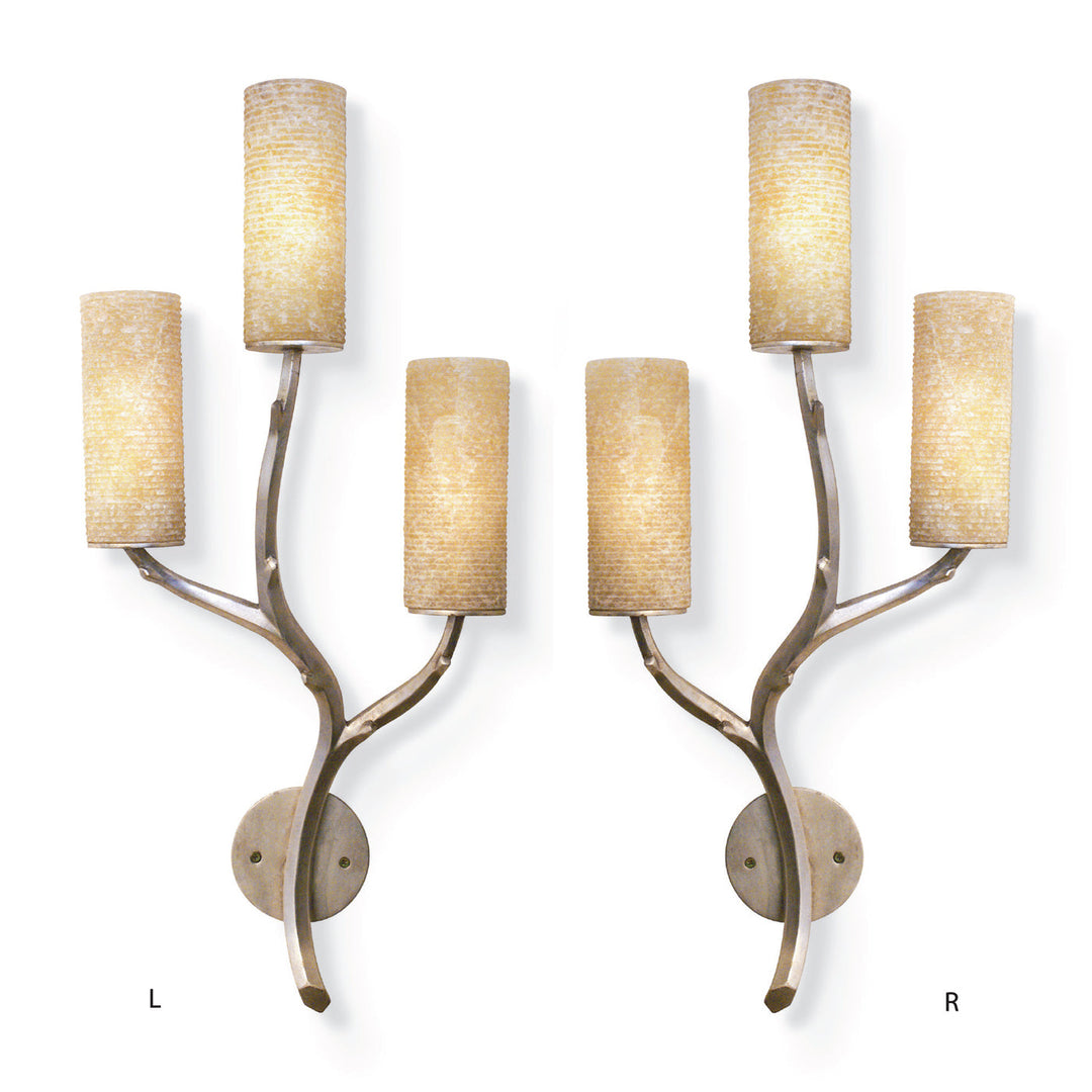 Hewn Sconce With Onyx Shades - 3 Light