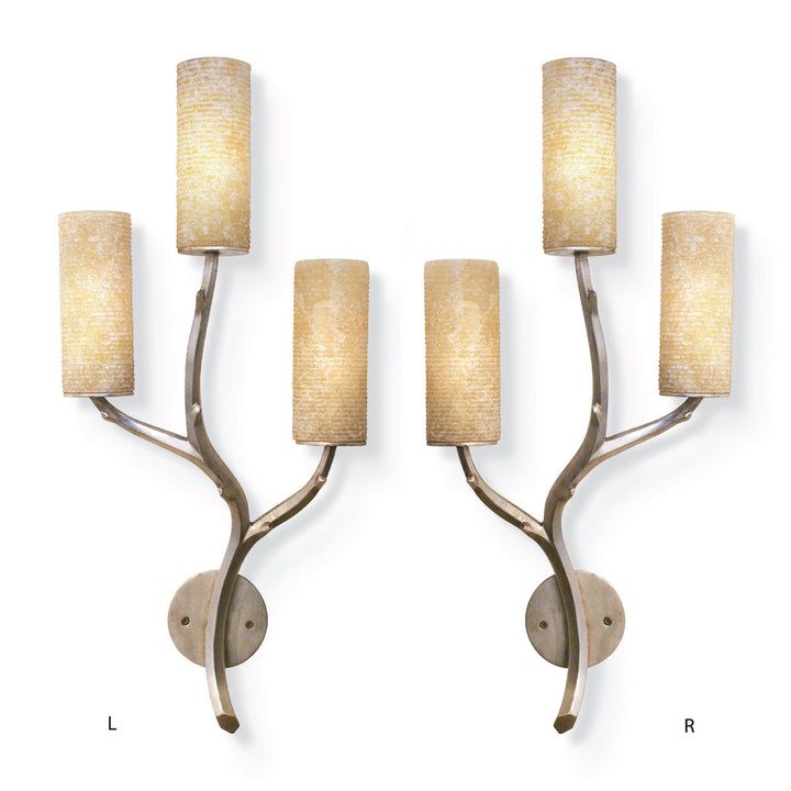Hewn Sconce With Onyx Shades - 3 Light