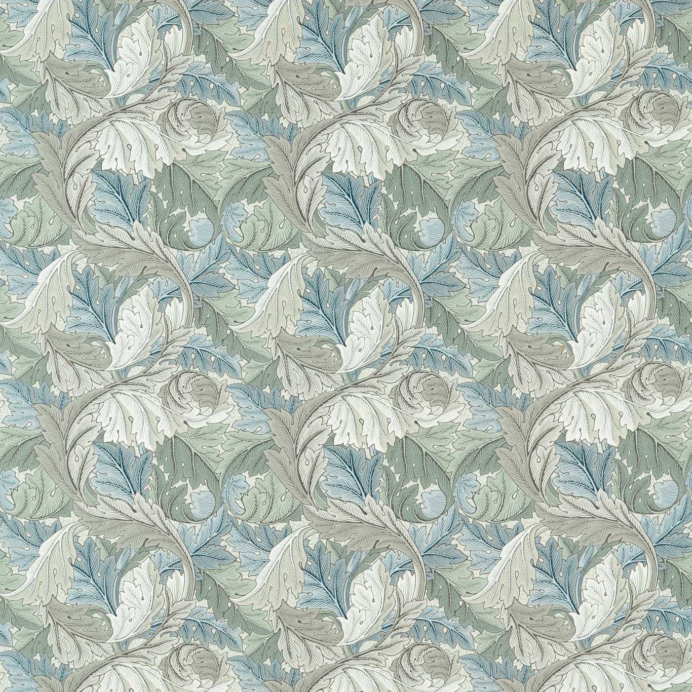 Acanthus - Mineral Blue/Linen