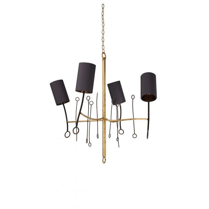 Xsmall Lollipop Chandelier - Fired Copper - Scratched Gold