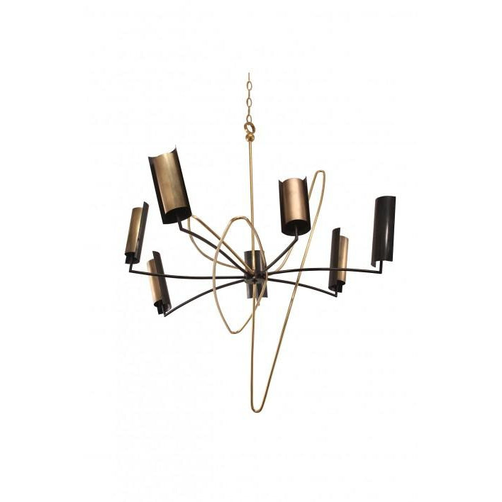 Sputnik Chandelier - Brass - Bronze With Shades