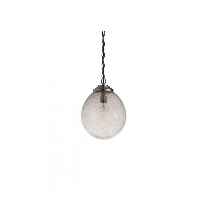 Small Orb Pendant - Clear - Bright Silver
