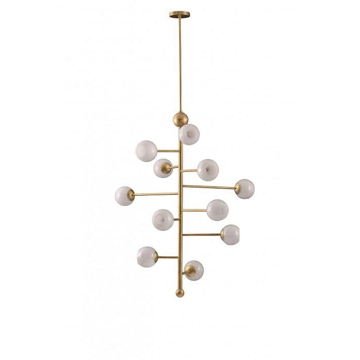 Orbit 1 Ceiling Light - Bright Brass With Milk Glass