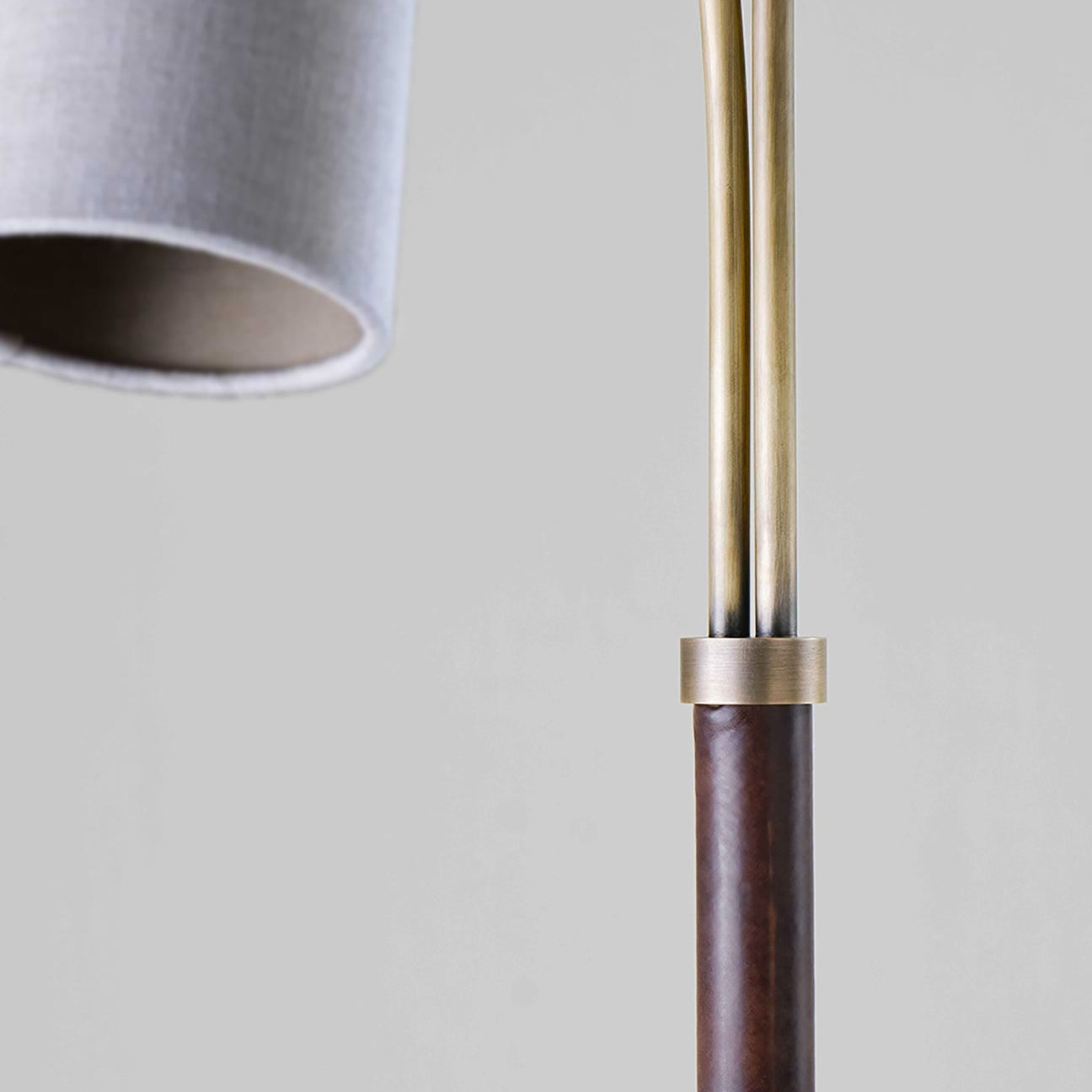 Kelly Floor Lamp with Leather - Chocolate Leather
