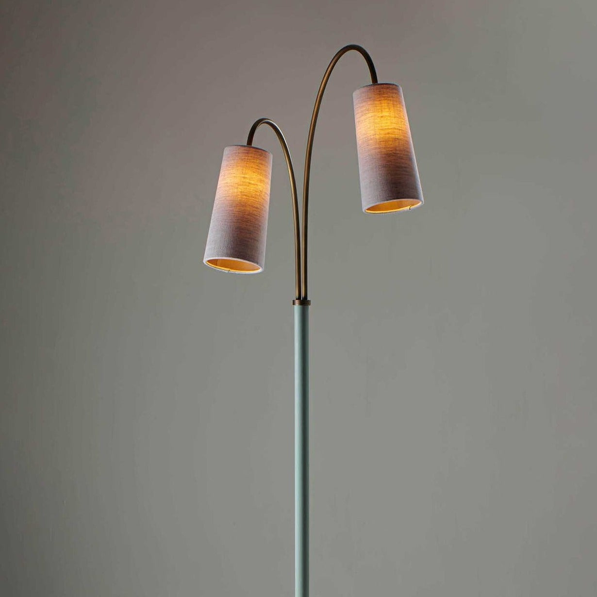 Kelly Floor Lamp - Antiqued Brass with Laurel