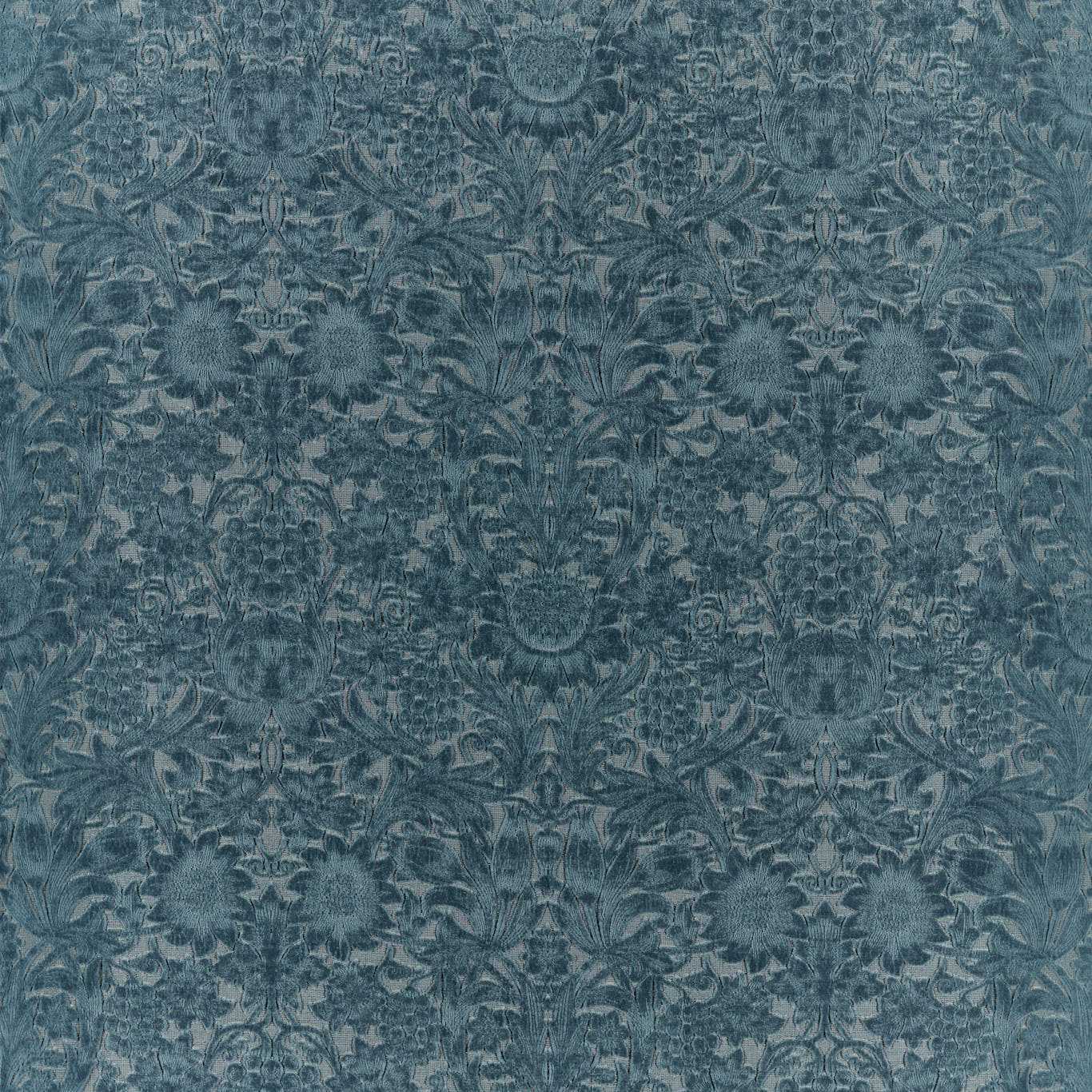 Sunflower Caffoy Velvet - Webbs blue