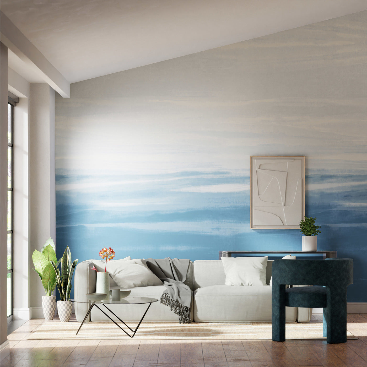 Manzara Wallpaper - Brazilian Rosewood / Bleached Coral