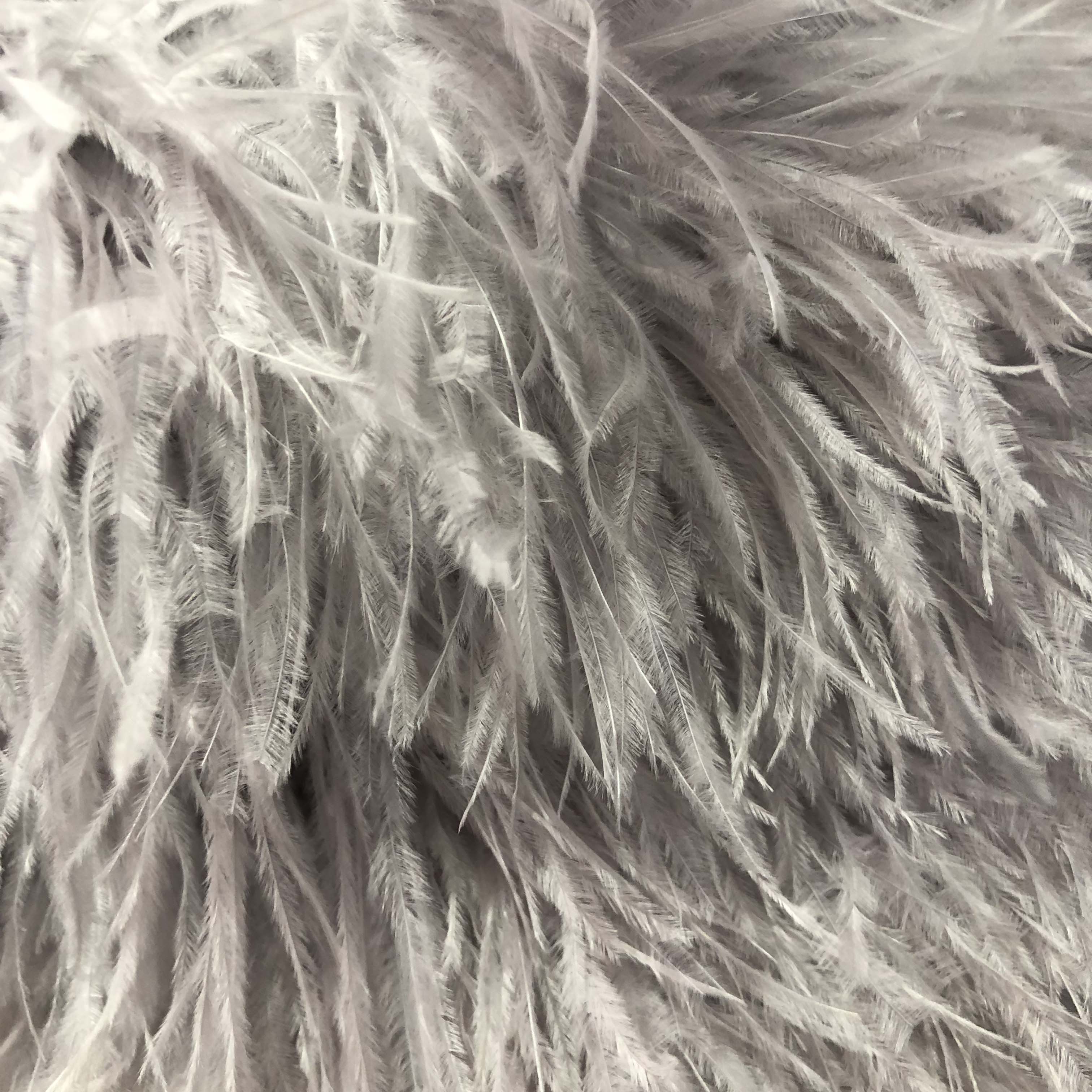 Lampshade, Feathered - Natural Ostrich Feather