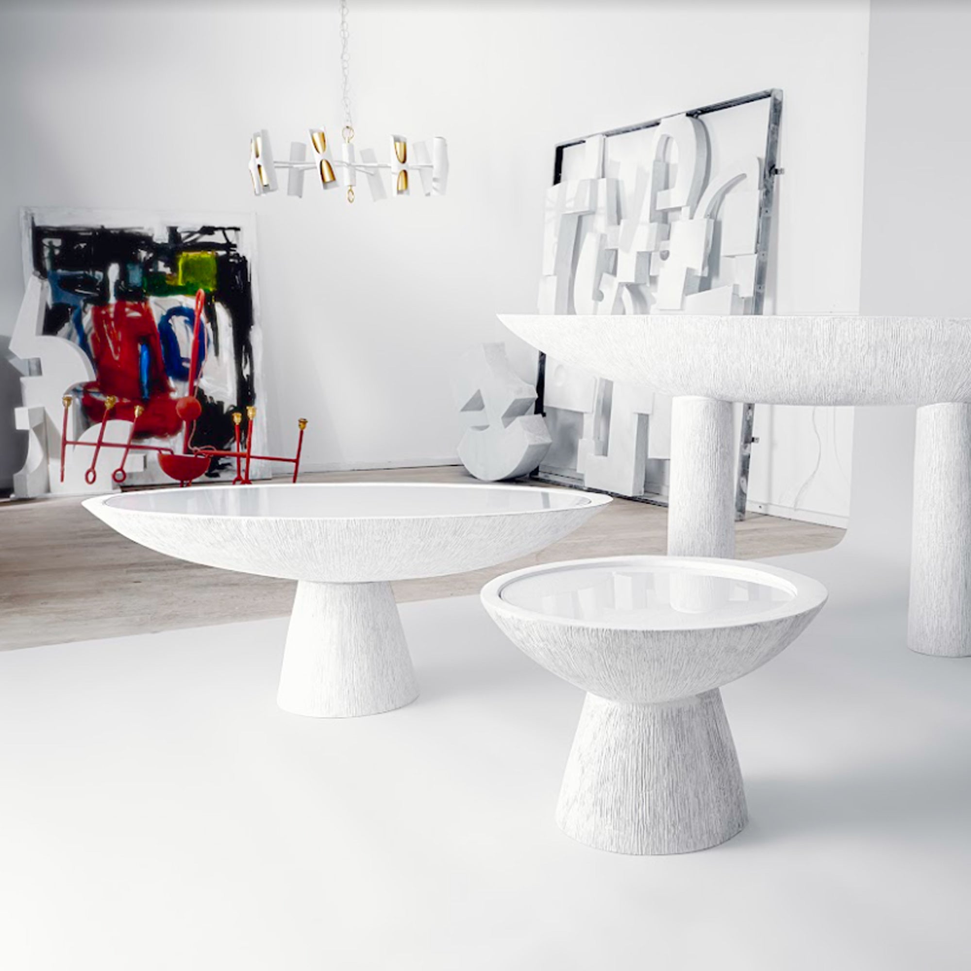 Marina Coffee Table - Scratched Plaster