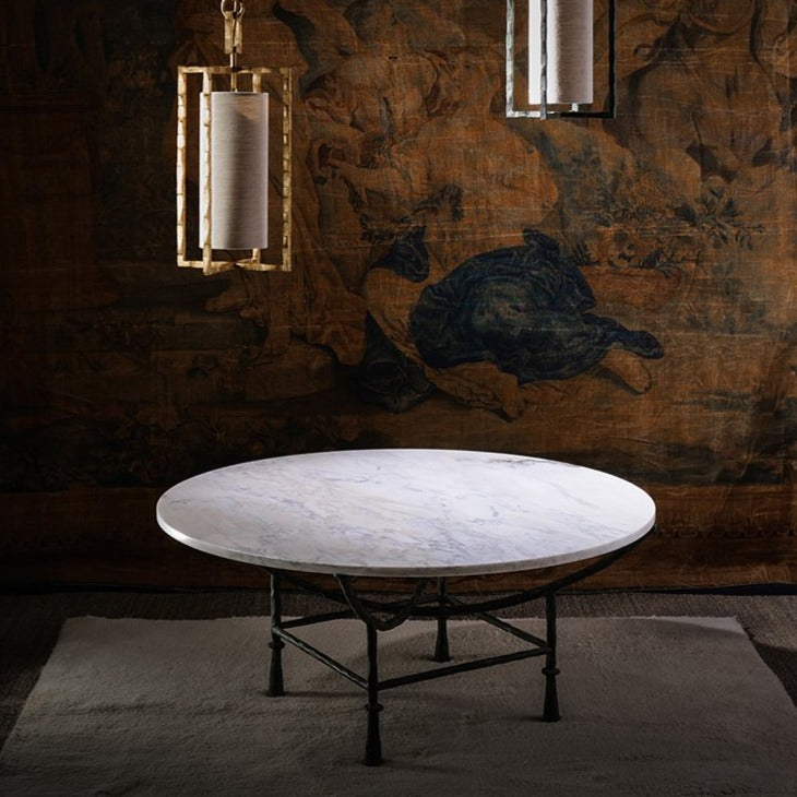 Stanley Coffee Table - Verdigris, Marble Top