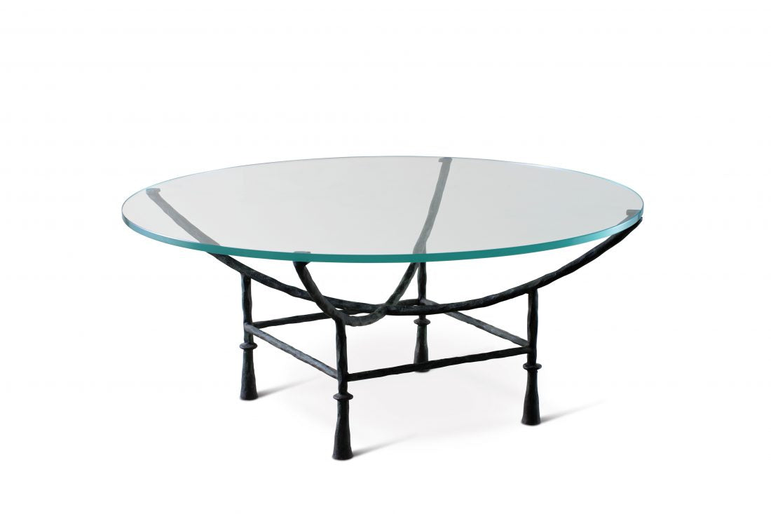 Stanley Coffee Table - Verdigris, Glass Top