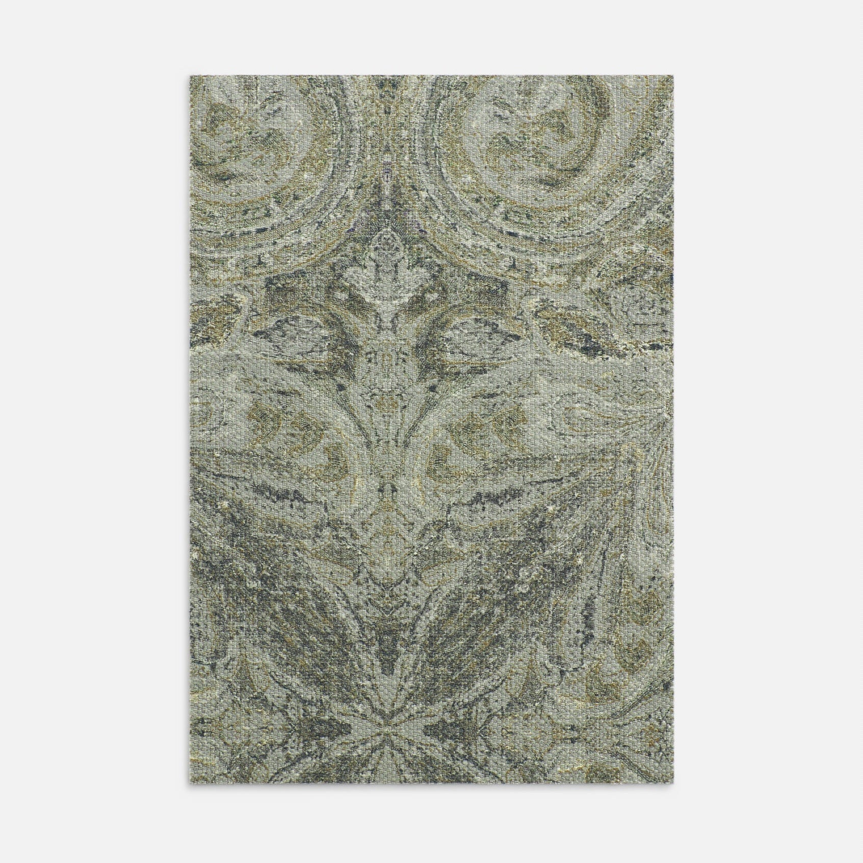 Paradiso Paisley - Argento (Print on Textural Weave)