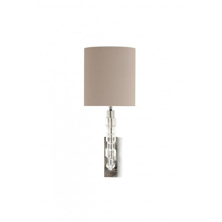 Small Lartigue Wall Light - Clear Crystal - Burnt Silver