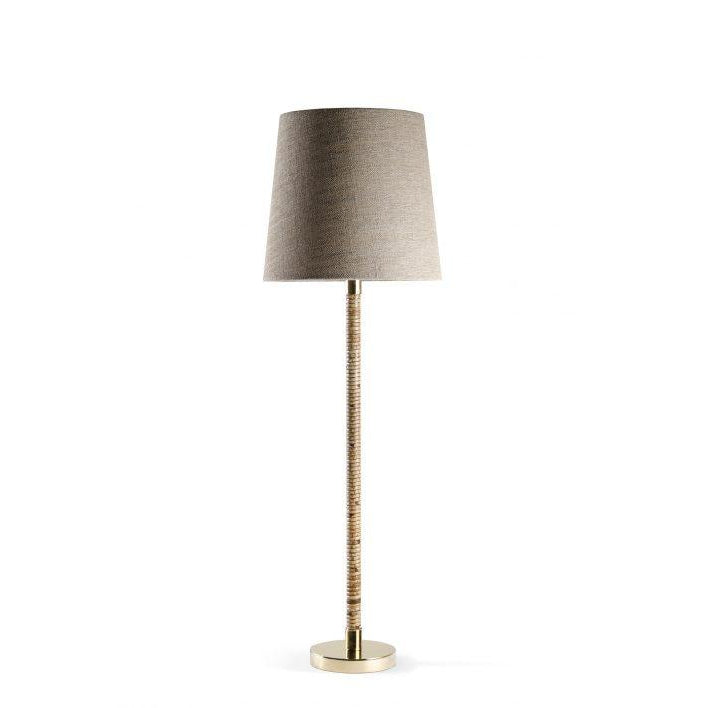 Large Holden Table Lamp - Dark Cane With Brass
