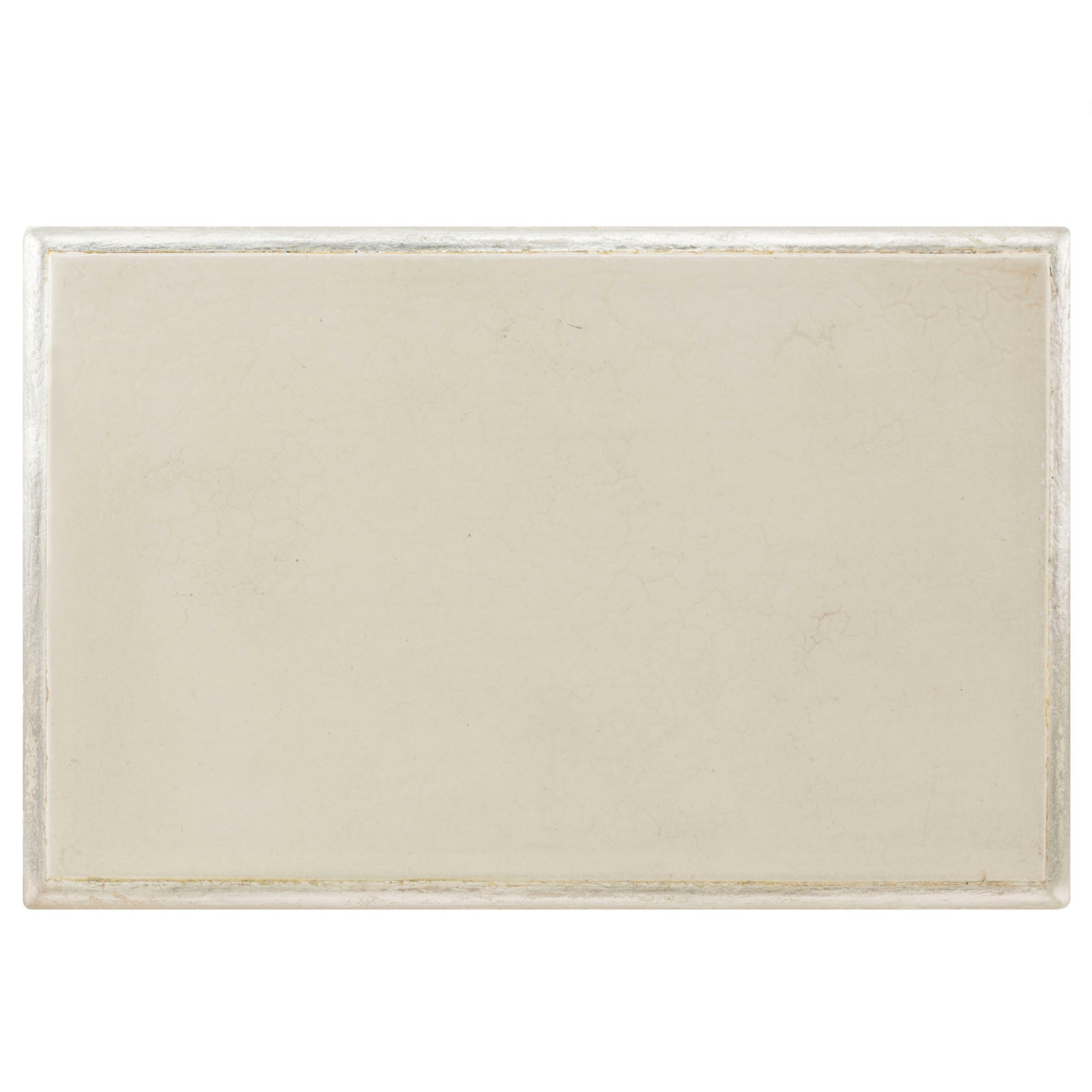 White Crackled Lacquer With Silver Trim