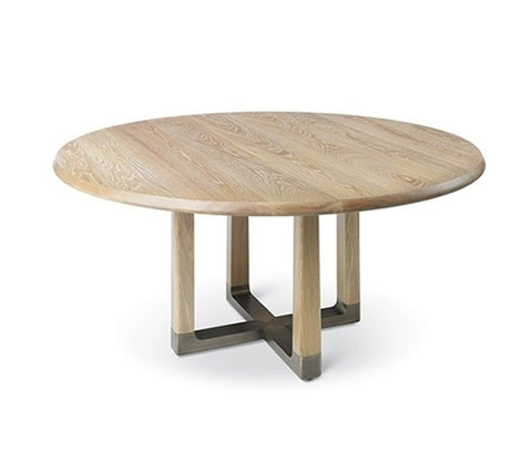 Astrid Round Dining Table With Bronze Base