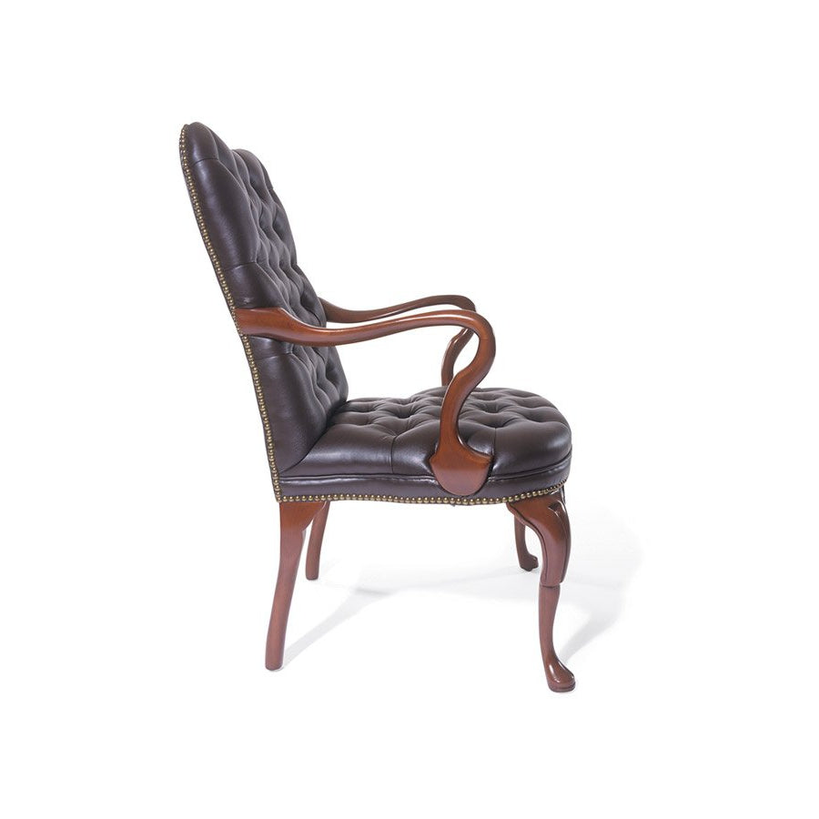 Traditional Fairfax Arm Chair with Tufted Bow Back