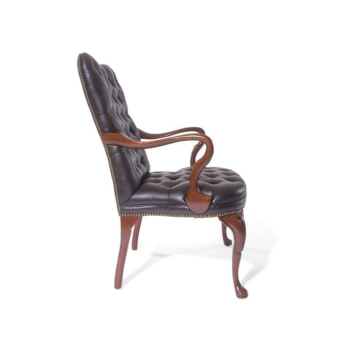 Traditional Fairfax Arm Chair with Tufted Bow Back