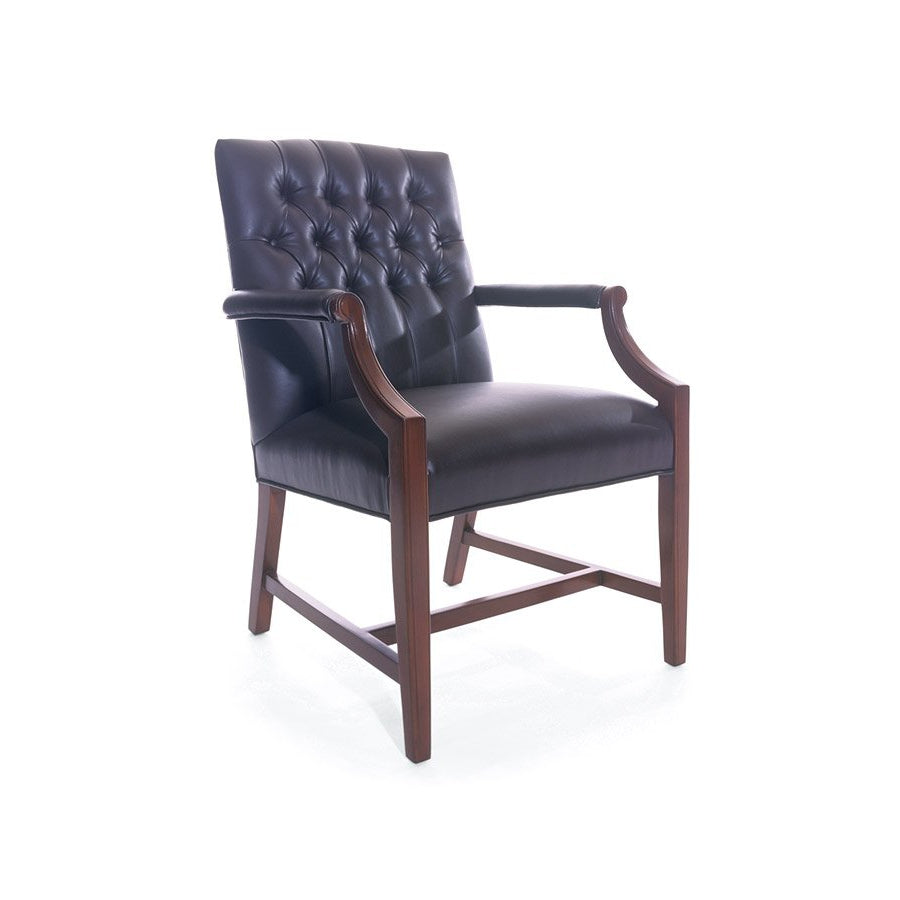 Traditional Vienna Arm Chair with Tufted Back