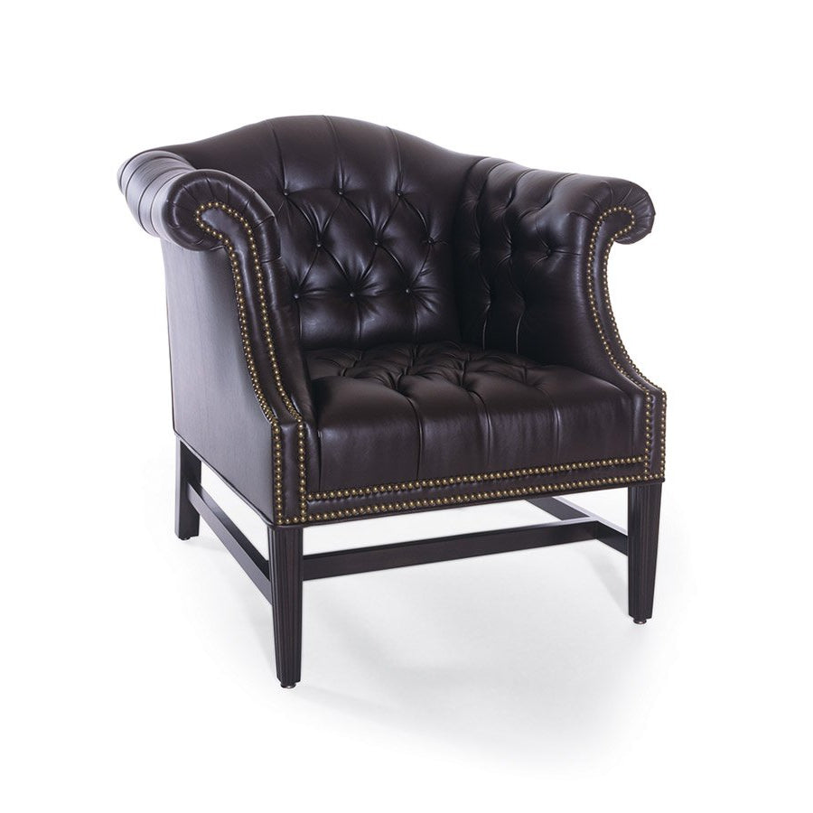 Traditional Camelback Lounge Chair with Tufted back