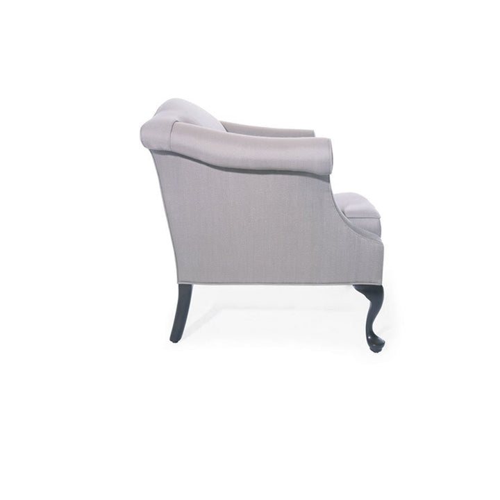 Traditional Camelback Lounge Chair with Queen Anne Legs