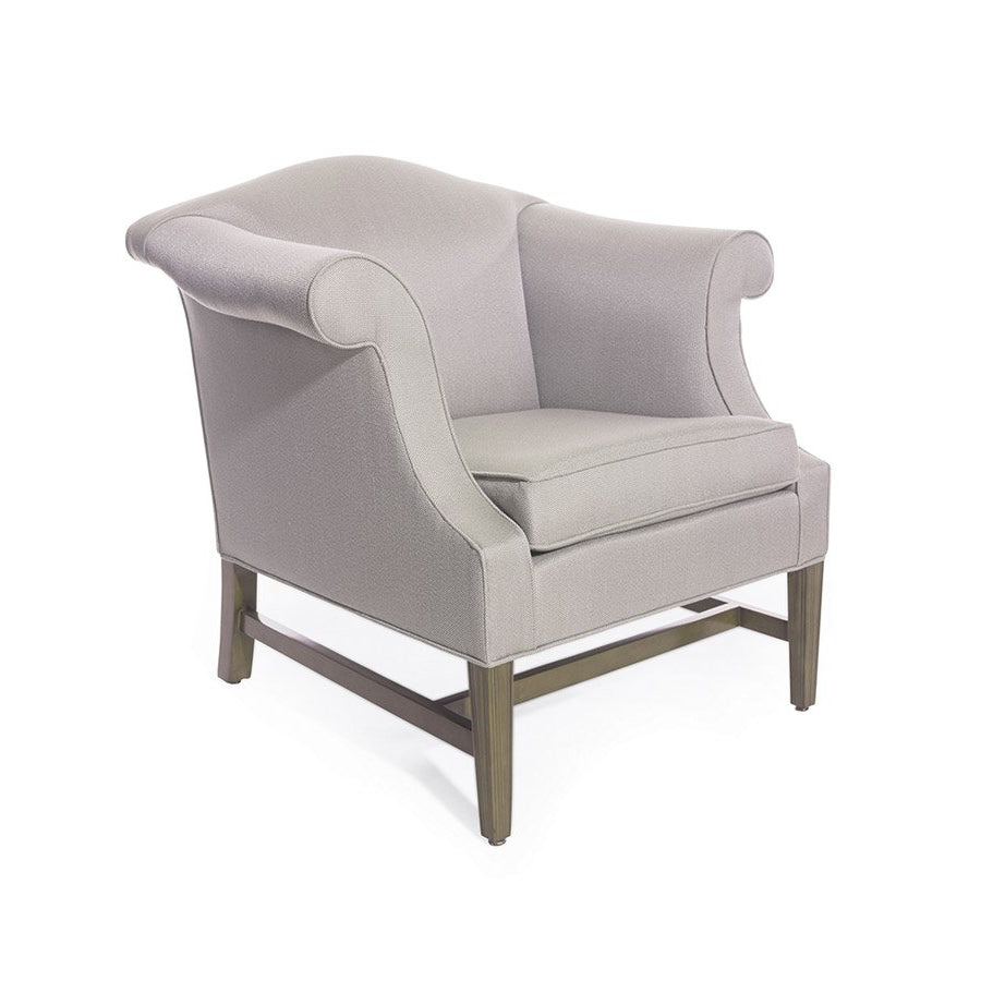Traditional Camelback Lounge Chair with Chippendale Legs