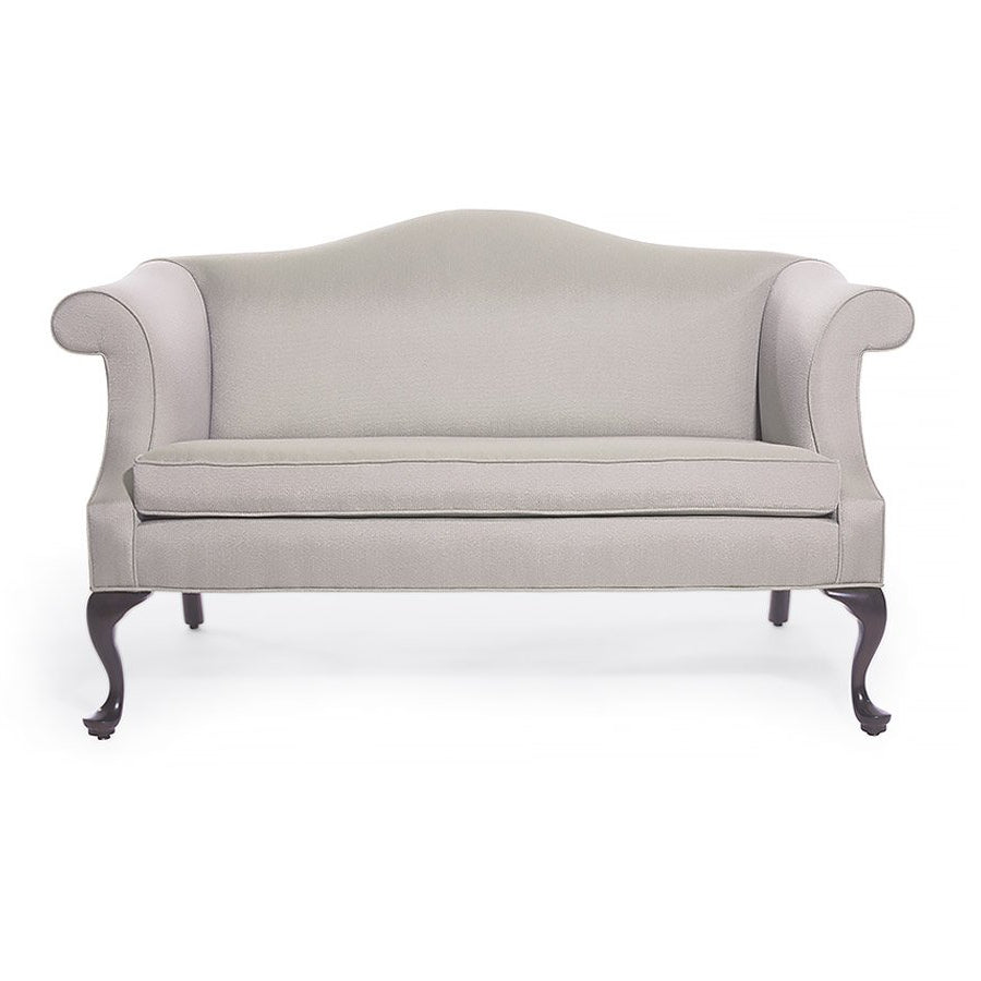 Traditional Camelback Settee with Queen Anne Legs