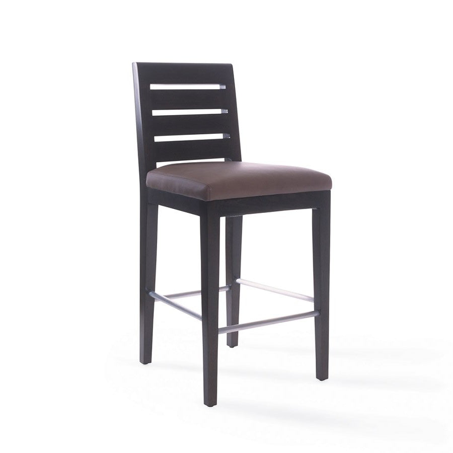 High School Counter Stool with Slat Back