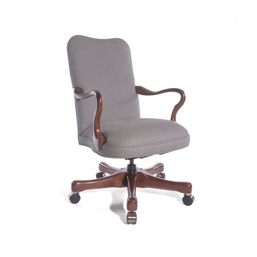 Traditional Fairfax Swivel Chair with Plain Tip Back