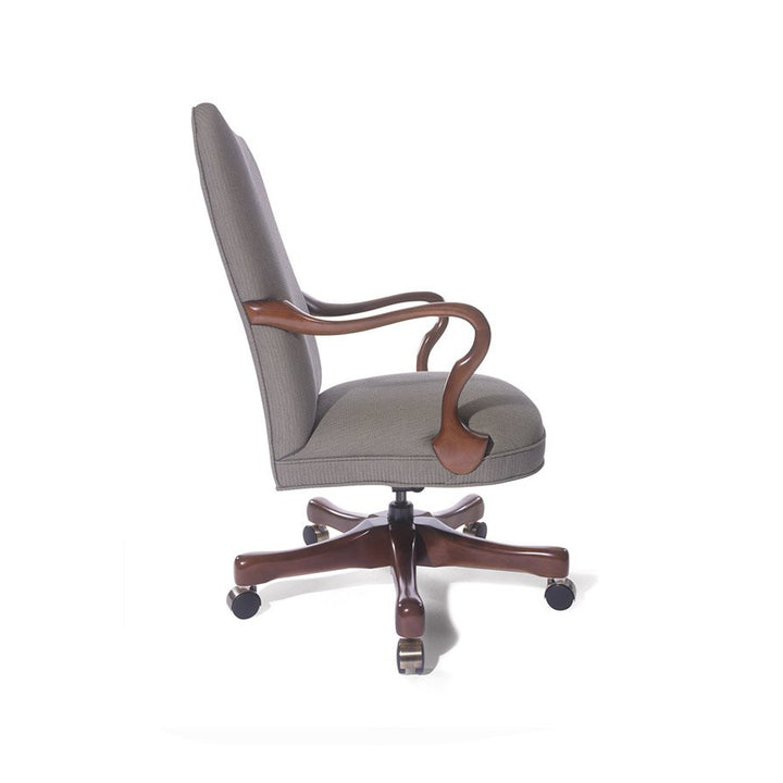 Traditional Fairfax Swivel Chair with Plain Tip Back