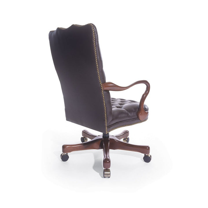 Traditional Fairfax Swivel Chair with Tufted Tip Back