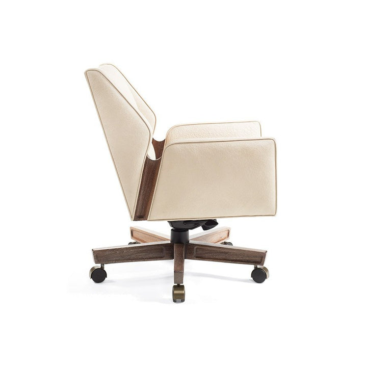 Jett Swivel Chair Low Back Wood Detail