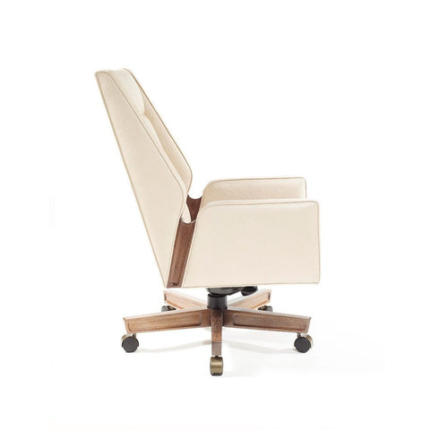 Jett Swivel Chair High Back Wood Detail