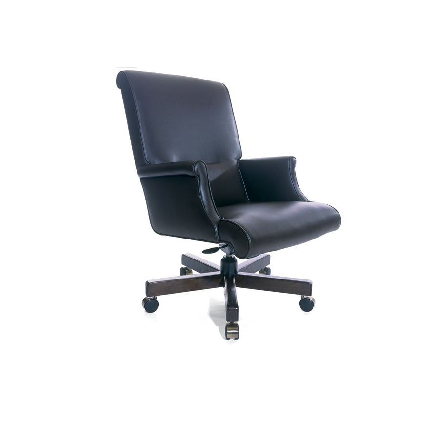 Traditional Vienna Swivel Chair Mid Back with Open Arm