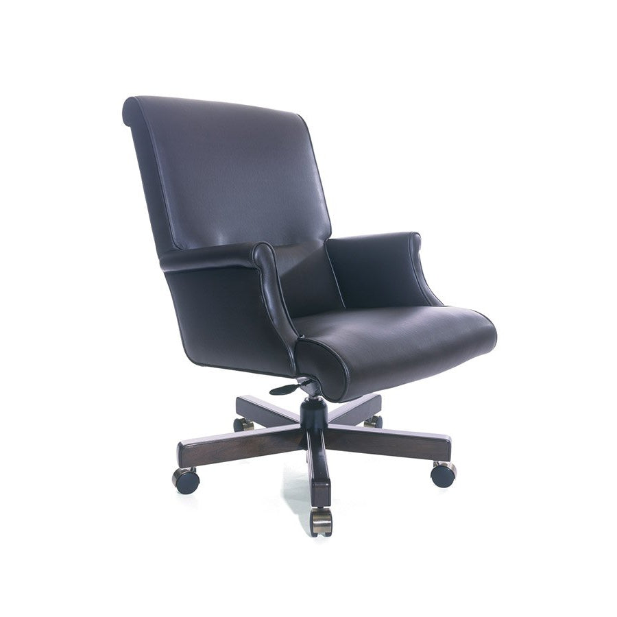 Traditional Vienna Swivel Chair Mid Back with Closed Upholstered Arm