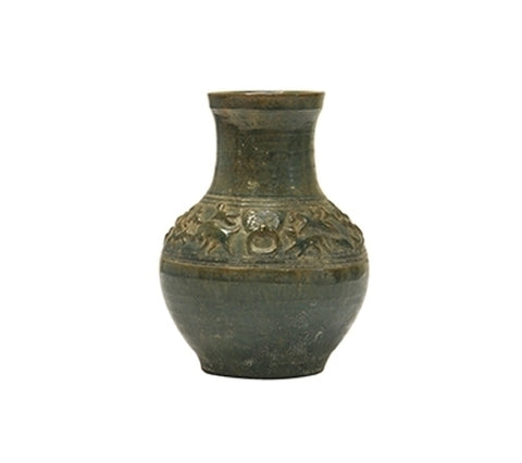 HAN STYLE JAR WITH RUNNING BEASTS, SMALL, LONG NECK